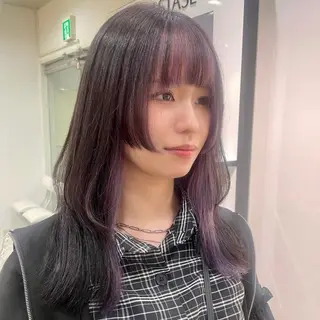ミディアム カラー inqまい/名古屋駅 🦋ブリーチカラーのヘアスタイル