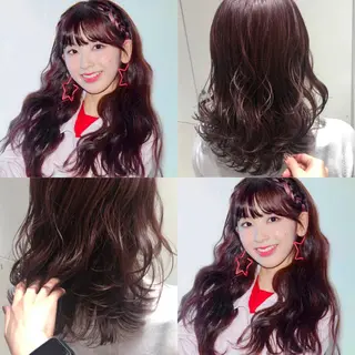 ロング カラー パーマ ヘアアレンジ 【似合うが見つかる】 Hanaのヘアスタイル