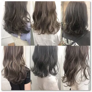 カラー セミロング パーマ N° emirai 溝の口のヘアスタイル