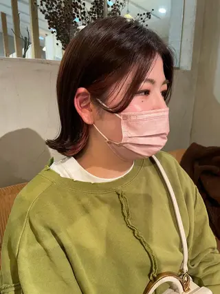 ミディアム カラー 石田 まいやのヘアスタイル