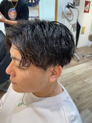 ミディアム パーマ メンズ メンズパーマ 北原寿樹のヘアスタイル