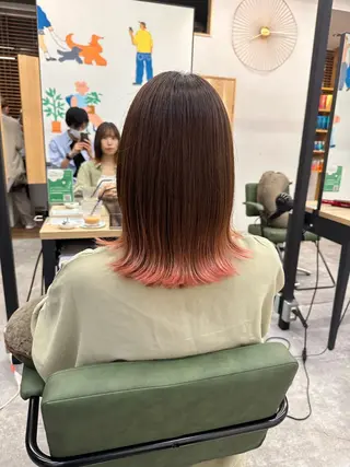 ミディアム 店長🌟小顔似合わせ デザインカラー◎古田のヘアスタイル