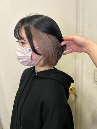 ミディアム NANAMI/透明感 カラー/グレージュのヘアスタイル