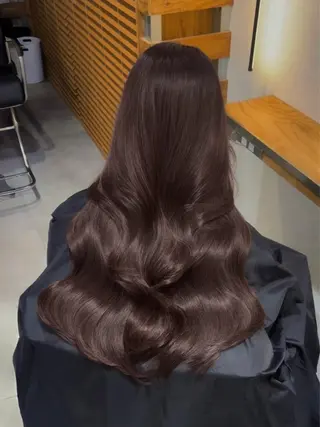 ミディアム カラー パーマ ブラウンカラー特化/ ブリーチなしWカラーのヘアスタイル