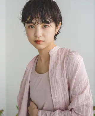 ショート カラー ヘアアレンジ ボブ/プツボブ tsumuguのヘアスタイル