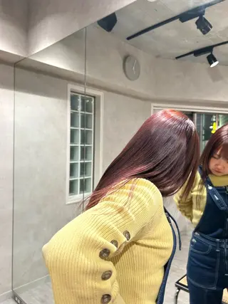 ロング カラー ayano🍒パーマ 暖色カラーのヘアスタイル