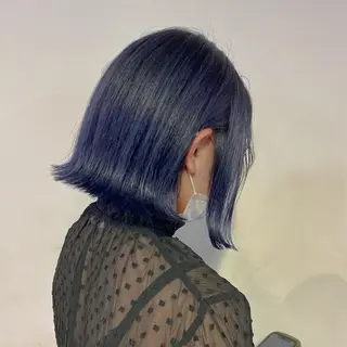 ショート カラー ヘアアレンジ 切りっぱなしボブ/ デザインカラー店長のヘアスタイル