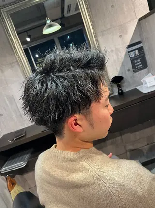 ショート パーマ メンズ SWELL-WHITE-所属・SWELL  高峰 将生  メンズ専門のヘアスタイル