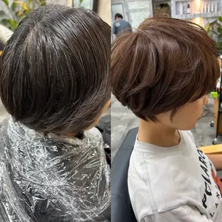 ショート カラー ヘアアレンジ 飯塚 沙衣のヘアスタイル