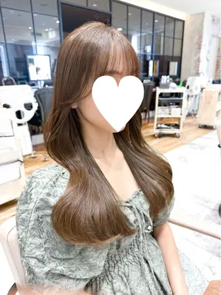 セミロング カラー 顔周り/くびれヘア 韓国ヘア💕風間るなのヘアスタイル