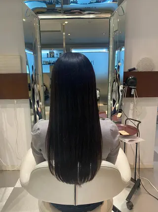 ロング コテ巻き風パーマ 藤澤　知彌のヘアスタイル