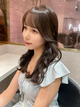 セミロング カラー 韓国ヘア🤍顔周り/ 髪質改善✨/林遼一郎のヘアスタイル