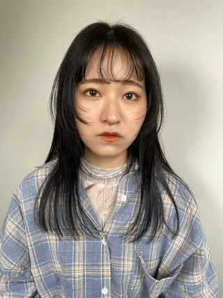 ロング カラー silo所属・silo MOKA 顔周りカット🦦のヘアスタイル