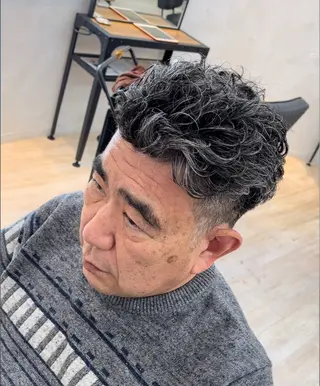 ショート パーマ メンズ Utata  literie所属・嵯峨 大地／パーマ／ ハード系／特殊系のヘアスタイル