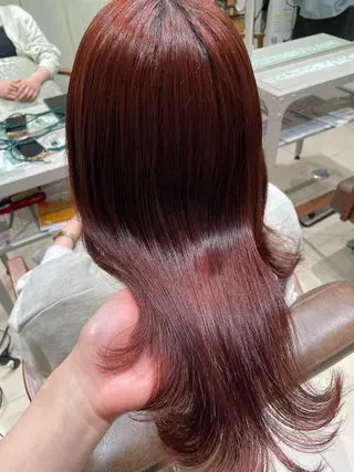 セミロング 艶カラー🩵中久保 舞優🩵のヘアスタイル