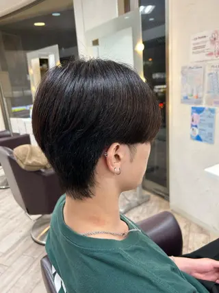 ショート メンズ 女性カットモデル 募集　石田沙優美のヘアスタイル