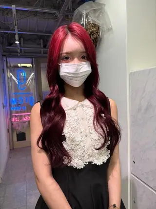 ロング カラー 🪸ハイトーンカラー エクステmisakiのヘアスタイル