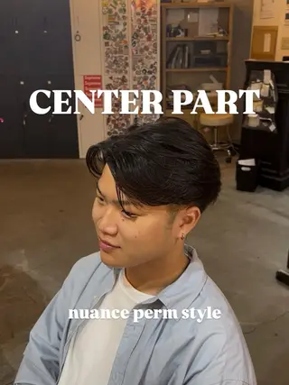 ミディアム パーマ メンズ 長島勇斗 💈メンズカット💈のヘアスタイル