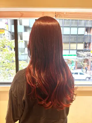 ロング カラー ハイトーンカラー新井 彩斗EIGHT新宿のヘアスタイル