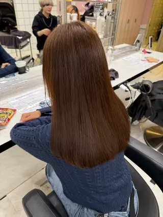ロング カラー 韓国風🤍グレ ージュ🤍たくみのヘアスタイル