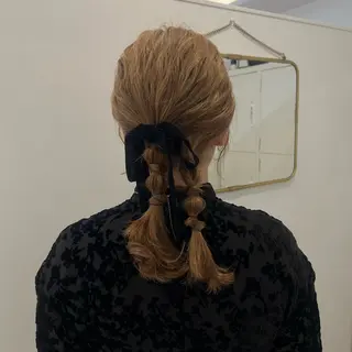 セミロング ヘアアレンジ 透明感カラー、 アレンジ/miyuのヘアスタイル
