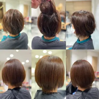 ショート カラー パーマ Aile所属・酸性ストレート／カラ ー/山下高明のヘアスタイル