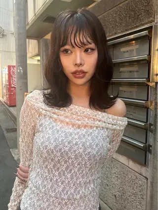 セミロング レイヤー/顔周り/ Riku🪐のヘアスタイル