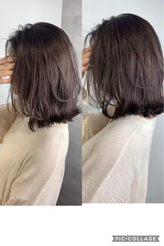 セミロング カラー _WHITE 高槻のヘアスタイル