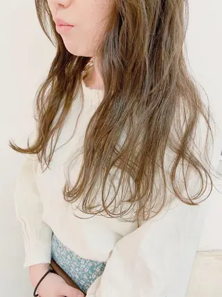 ロング カラー すぎもと さき⚡️ 朝ラク・*パーマのヘアスタイル