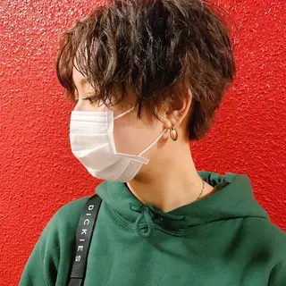 ショート カラー パーマ CODE.LINE所属・中川 竜誠のヘアスタイル