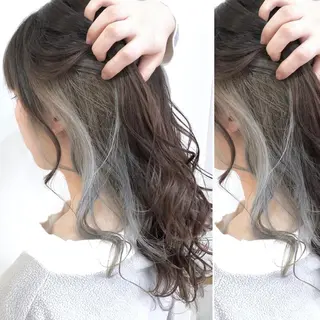 ミディアム カラー JuNブリーチに 縮毛矯正するプロのヘアスタイル