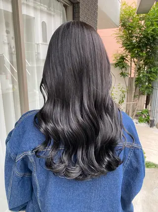 セミロング カラー グレージュ/透明感/ 韓国ヘア/RISAのヘアスタイル
