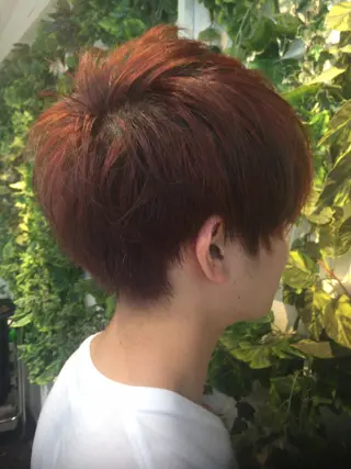 ショート カラー メンズ ハイライト✨髪質改善 TAKAさんです😊のヘアスタイル