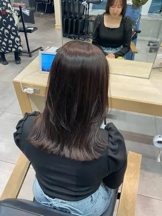 ミディアム カラー 韓国ヘア AINA🐱のヘアスタイル