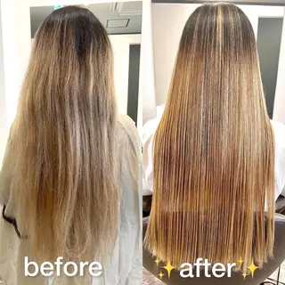 ロング ブリーチ毛に縮毛矯正 ✨カラー✨山田 正幸のヘアスタイル