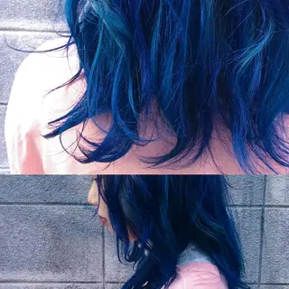 セミロング カラー 堀江/心斎橋/西大橋 四ツ橋【Vers】のヘアスタイル