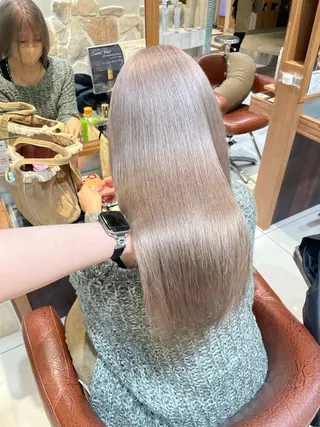 ロング カラー ブリーチカラー🦢 ‎🤍髪質改善/池田のヘアスタイル