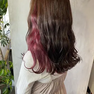 ロング カラー ヘアアレンジ 切りっぱなしボブ/ デザインカラー店長のヘアスタイル