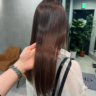 ロング パーマ 🫧オリーブ/赤み消 し/暗髪🫧野本麗奈のヘアスタイル