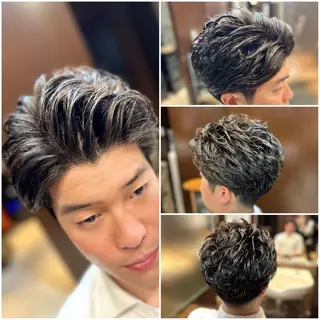 ショート パーマ HAIR MODE  KIKUHI「ヘアモードキクチ」神田店所属・💈【理容室】夜受付 上坂　一宏のヘアスタイル