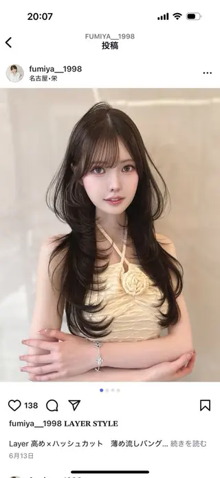 ロング カラー 堤 翔平のヘアスタイル