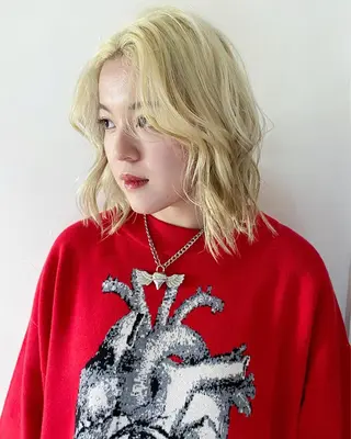 ミディアム カラー パーマ、髪質改善 菊地美月のヘアスタイル