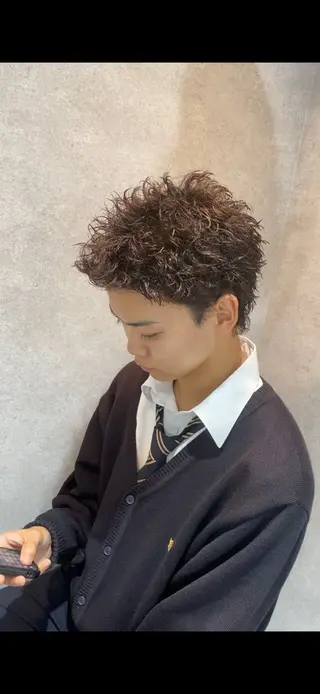 パーマ メンズ 渋谷サーフカール アメカジ美容師のヘアスタイル