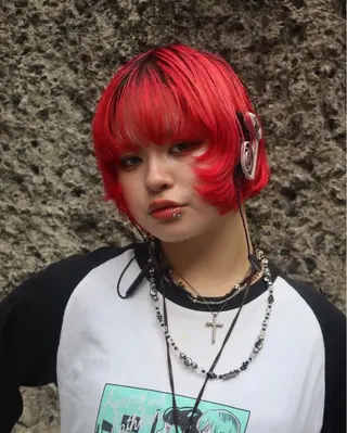 ミディアム カラー レイヤーカット /ハイトーンchaoのヘアスタイル