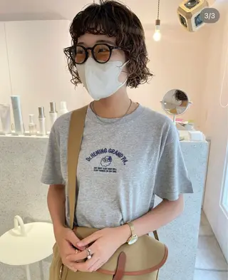 ミディアム パーマ ノンダメージサロン まつうらるなのヘアスタイル