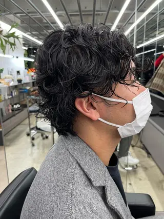 パーマ メンズ ダブルカラー/ ケアブリーチ/クニトのヘアスタイル