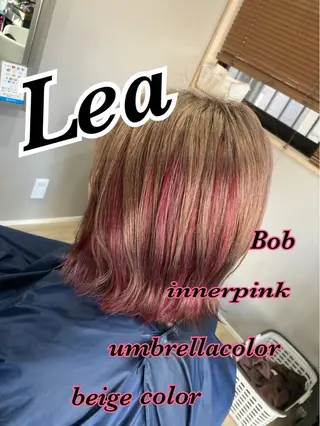 ミディアム カラー Hair room Leaのヘアスタイル