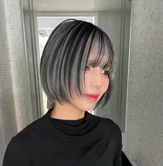 ミディアム カラー ハイトーン/艶カラー /KISHIのヘアスタイル