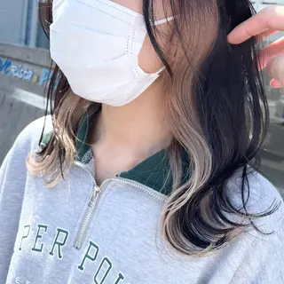 セミロング カラー 朝生 海都のヘアスタイル