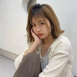 ミディアム JILL    hair所属・maki💖 ボブ/縮毛矯正のヘアスタイル